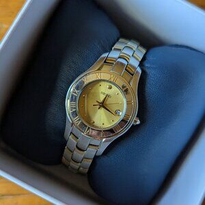✨SEIKO TWO-TONE DATE ADJUST STUNNING WATCH✨WATER RESISTANT✨JAPANESE MOVEMENT✨